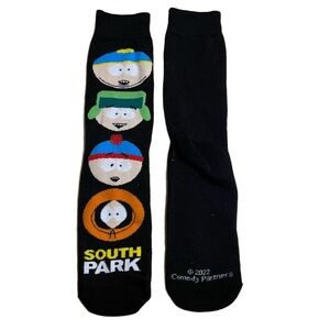 South Park Unisex Black Multi-Color Licensed Characters Crew Socks